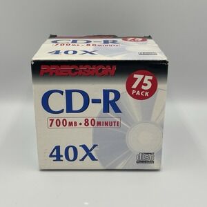 Precision CD-R 75 Pack 700MB 80-Minute 40x Blank Recordable Compact Discs Sealed